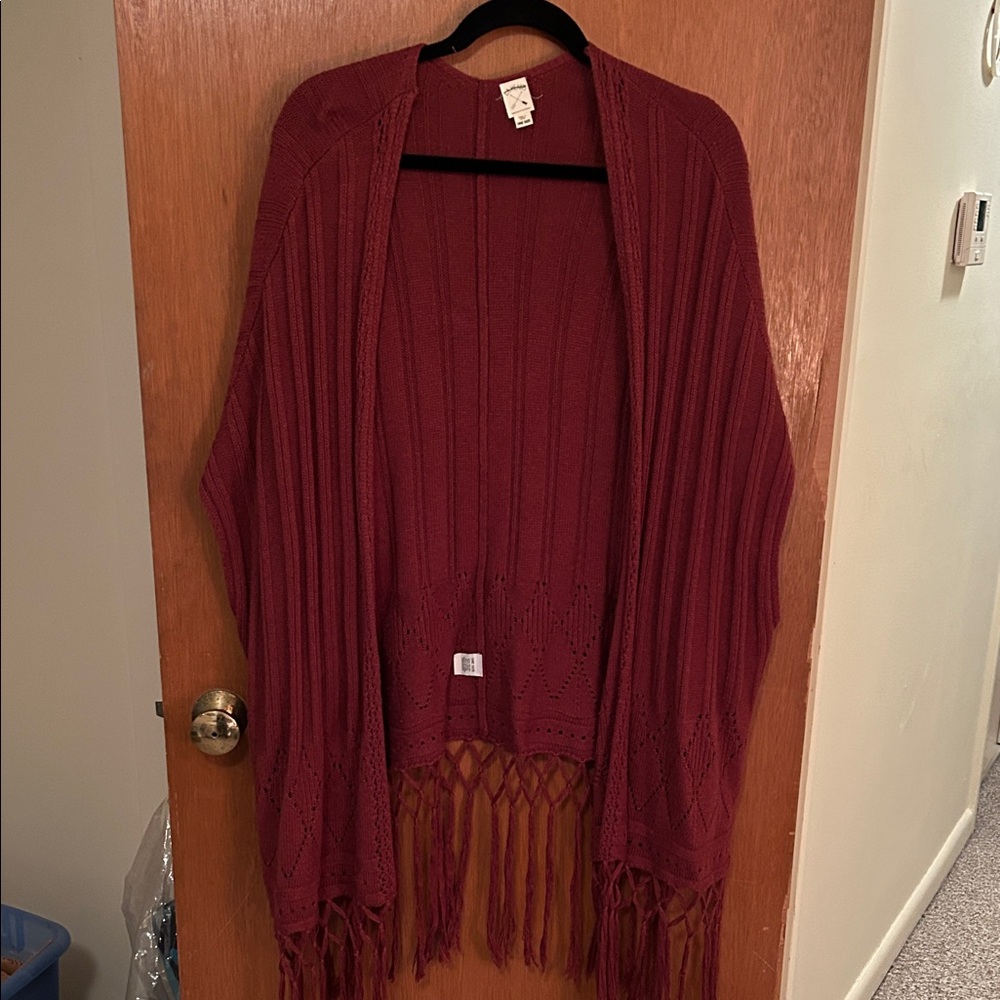 Women's Rust Sweater with Fringe